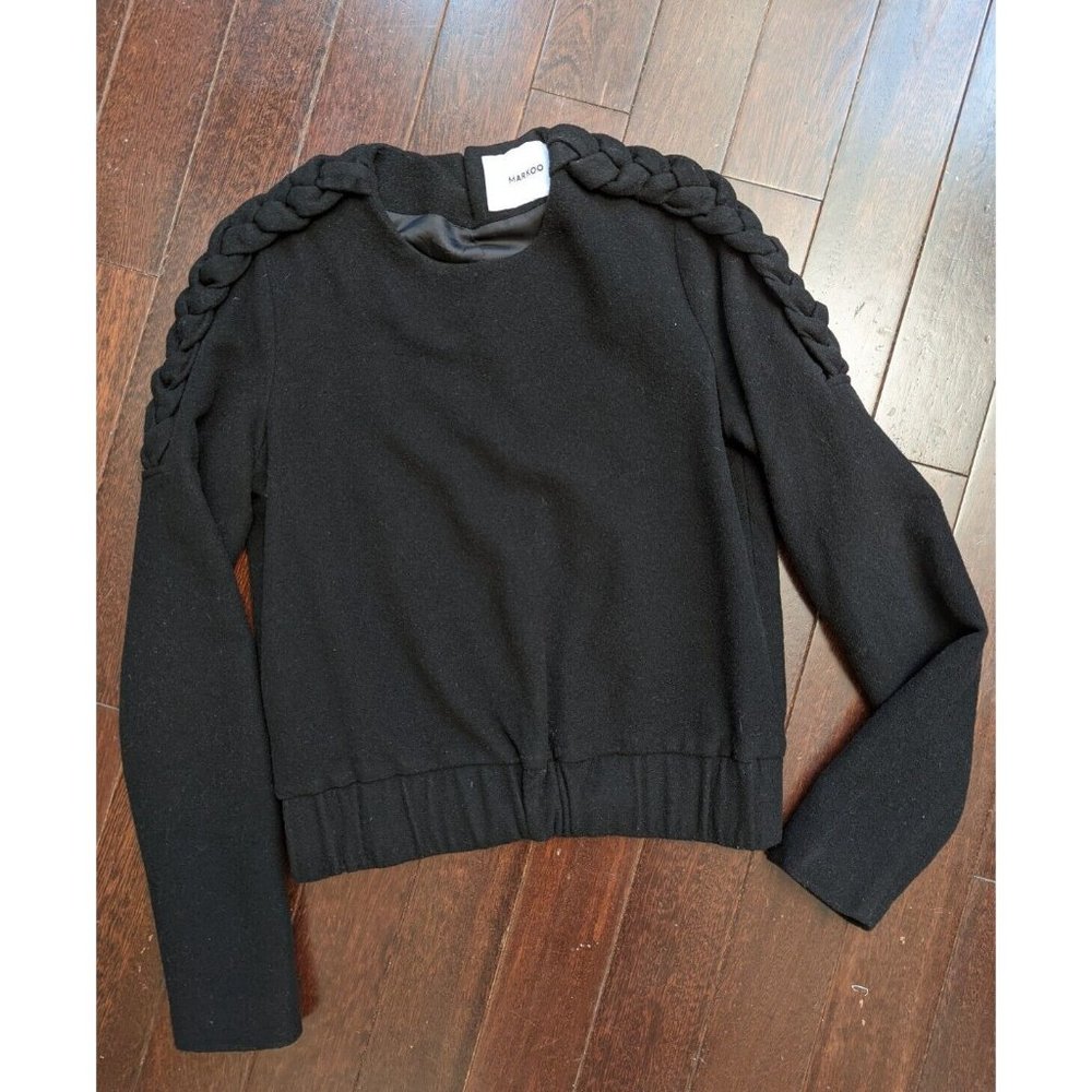 MARKOO Designer Ladies Wool/Cashmere Braided Shoulder Sweater Top